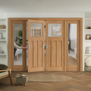 Premium Unfinished Oak Internal Room Divider Set with Clear Glass Panels - Vintage Style, Complete Frame Kit, and Customizable Finish