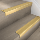Solid Brass Stair Nosing 44x26mm Ribbed Tread Raked Front, Cut to Size 700-2750mm — Finish: Satin Brass