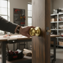 Premium Round Rose Mushroom Mortice Door Knob - 58mm Satin Brass Finish for Elegant Door Hardware