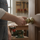 Premium Round Reeded Mortice Door Knob 50mm - Antique Brass Finish for Traditional Style