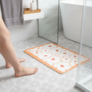 Premium Floral Bathmat - Non-Slip Shower Mat with Elegant Orange Flowers Design, 24x16 Inches - Durable and Easy to Clean