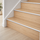 Anodised Aluminium Push-In Step Edge Trim | Concealed Fix | Laminate & Parquet Stairs