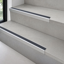 Anti-Slip Rake Back Stair Nosing 67x55mm Aluminium Ramp Profile, DDA Compliant, 800-3200mm — Insert Colour: Black