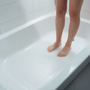 Premium Ultra Thin Non-Slip Adhesive Bath Mat 16" x 34" - Anti-Skid Textured Vinyl for Enhanced Bathroom Safety