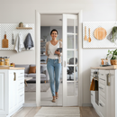 Premium White Primed Internal Pocket Door Set with Clear Glass Panels for Modern Interiors