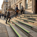 PVC anti-slip stair nosing strip 62.5x35mm with textured surface for indoor and outdoor step safety