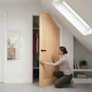 Premium Unfinished Oak Angled Under-Stair Cupboard FD30 Fire Door - Customizable Design for Safety and Style