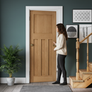 Premium Unfinished Internal 1930's 4 Panel Oak Door with Solid Engineered Core for Custom Finishing
