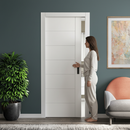 Premium White Primed Internal 7 Panel Framed Pocket Door Set for Contemporary Spaces