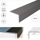 65mm heavy duty aluminium stair nosing in Inox anodised finish - 0.9m 1.2m 2.7m lengths