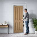 Premium Unfinished Internal 4 Panel Door with Solid Core Construction and Customizable White Oak Finish