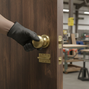 Premium Satin Brass Mushroom Mortice Fire Door Knob Set with Hinges and Latch for Enhanced Safety and Elegance