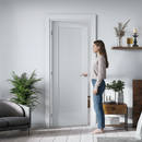 Premium White Internal Primed Fluted Pattern 10 Panelled Door - Customizable Solid Core Construction for Durability and Soundproofing
