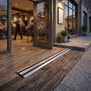 900mm anodised aluminium door threshold cover strip for indoor use, showing sleek metallic finish and profile design