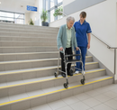 DDA anti-slip stair nosing with Yellow PVC insert — installed on UK public building staircase, Part M compliant