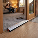 Anodised aluminium adjustable height carpet door threshold strip 40mm wide for indoor doorway transitions