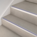 Aluminium Stair Nosing 62x32mm Square Edge, 5mm Gauge, Cut to Size 700-3200mm — Insert Colour: Nimbus Castellated