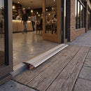 Anodised aluminium adjustable height door threshold strip 40mm wide for indoor and outdoor use
