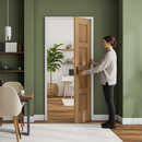 Premium Unfinished Bi-fold Shaker 4 Panel Internal Oak Door for Modern Spaces - High-Quality Professional Grade for Industrial and Commercial Appli...