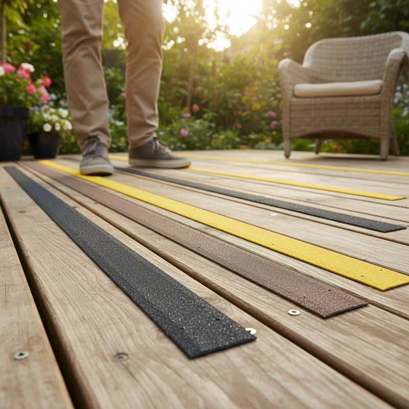 Premium Heavy Duty Anti-Slip Decking Strips - 90mm Wide, 600mm to 1200mm Lengths, UV-Resistant and Weatherproof