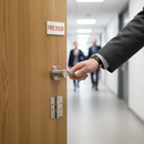 Premium Round Lever Fire Door Handle Set with Satin Nickel Finish and Ball Bearing Hinges for 30 and 60 Minute Fire Doors