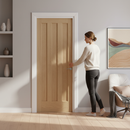 Premium Unfinished Internal 3 Panel Door in High-Quality Oak - Customizable Classic Design for Home Elegance
