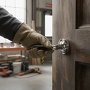 Premium Round Lever Door Handle with Modern Curved Design and Polished Chrome Finish for Contemporary Interiors