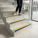 Anti slip PVC stair nosing profile 60x32mm for indoor outdoor use showing textured surface grip