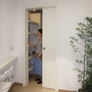 Premium White Single Pocket Door System with Galvanized Steel Frame and Silent Sliding Mechanism for Space-Saving Design