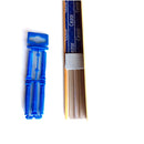 uPVC stair nosing installation diagram showing dual fixing with dowels and adhesive