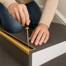 36mm slim aluminium stair nosing with dual rubber anti-slip insert concealed screws - installation