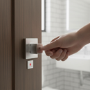 Premium Satin Chrome Square Thumbturn Lock for Bathroom Privacy - Ideal for Industrial Style Doors