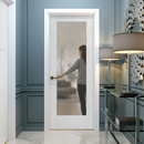 Premium White Primed Internal 1 Light Obscure Glass Shaker Door for Elegant Privacy and Durability