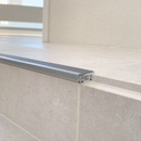 Tile In Stair Nosing 30x10mm Aluminium PVC Two Part, 2.5m Length — Colour: Grey