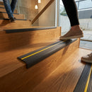 Anti-slip stair nosing strip in flexible PVC, 55x40mm profile for indoor and outdoor step safety