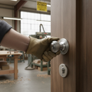 Premium Round Reeded Mortice Door Knob with Satin Chrome Finish - 50mm Round Rose Design for Traditional and Modern Interiors