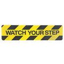 WATCH YOUR STEP anti-slip stair tread 150x610mm — safety message printed tread