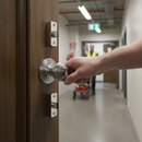 Premium Round Reeded Mortice Fire Door Knob Set with Polished Chrome Finish and Fire-Rated Fittings