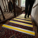 Heavy duty aluminum stair nosing profile 60x32mm showing metallic finish for indoor outdoor step edges