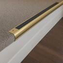Solid Brass Stair Nosing 63.5mm Bullnose Single Channel, Anti-Slip Insert, Cut to Size 700-2700mm — Colour: Black Castellated