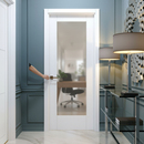 Premium White Primed Internal 1 Light Obscure Glass Shaker Door for Elegant Privacy and Durability