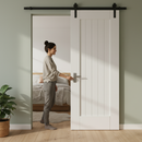 Premium White Internal Primed Cottage Barn Door with Solid Engineered Core and Customizable Finish for Timeless Charm