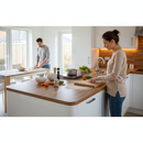 Premium Walnut Block Rounded Edge Laminate Worktop 3000mm x 600mm x 28mm for Stylish Kitchen Design