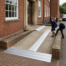 Anodised aluminium floor ramp for vehicle access in 10mm and 12mm thickness options showing smooth transition surface