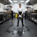 Premium Water-Resistant 8mm Laminate Flooring with Black Marble Effect for Modern Interiors