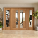 Premium Unfinished Oak Internal Room Divider Set with Clear Glass Panels - Complete Frame Kit for Customizable Interior Spaces