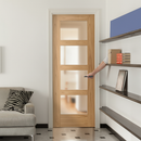 Premium Unfinished Internal Shaker Door with 4 Light Obscure Glass Panes and Solid Engineered Core