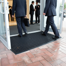 Heavy Duty Non-Slip Rubber Entrance Mat 0.9m x 1.5m with Drainage Holes for Warehouses and Outdoor Use