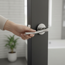 Premium Round Rose Lever Door Handle Set with Polished and Satin Chrome Finish for Modern Bathroom Doors