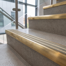 Solid Brass Stair Nosing 83mm x 40mm Ramped Heavy Duty with Carborundum Insert — Anti-Slip Infill Colour: Chalk